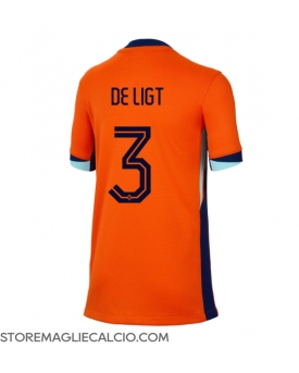 Paesi Bassi Matthijs de Ligt #3 Maglia Gara Casa Repliche Europei 2024 Donna